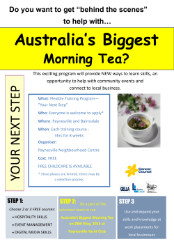 Australia`s Biggest Morning Tea? - Paynesville Neighbourhood Centre