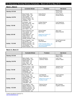 Worship Ministry Schedules