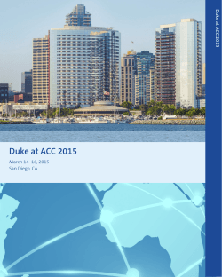 Duke@ACC Presentation Schedule - Duke Clinical Research Institute