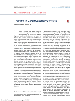 Training in Cardiovascular Genetics