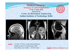 Program Brochure - Medical Imaging: Techniques and