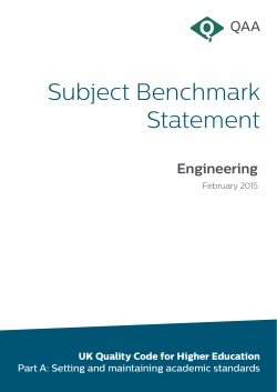 Subject Benchmark Statement - The Quality Assurance Agency for