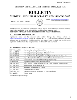 BULLETIN - Christian Medical College