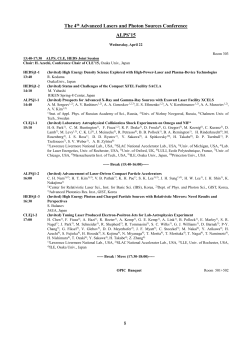 ALPS`15 Advance Program