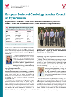 European Society of Cardiology launches Council on Hypertension