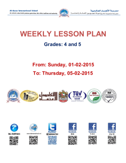WEEKLY LESSON PLAN - al ansar international school