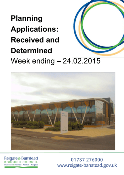 Planning Applications: Received and Determined Week ending