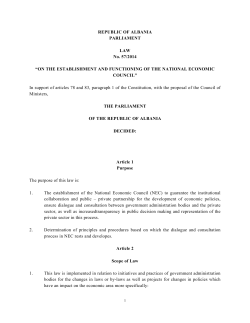 1 REPUBLIC OF ALBANIA PARLIAMENT LAW No. 57/2014 &ldquo;ON