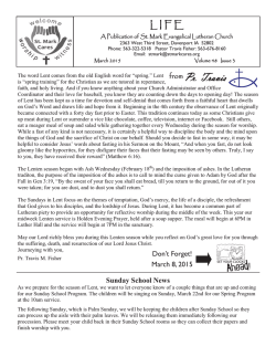 from Pr. Travis - St. Mark Evangelical Lutheran Church