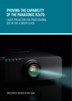 PT-RZ670 Whitepaper - Panasonic products for business