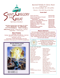 Latest Bulletin - St. Gregory the Great