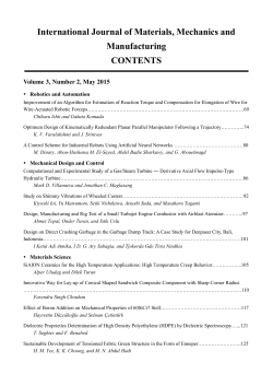 International Journal of Materials, Mechanics and