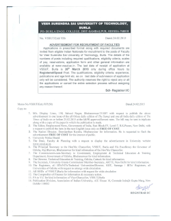 Advertisement for Faculty position