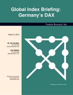 Germany`s DAX - Dr. Ed Yardeni`s Economics Network