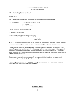 1 MUHLENBERG COUNTY FISCAL COURT REQUEST FOR