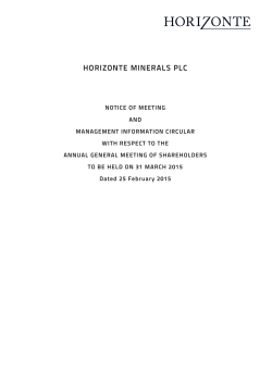 hzm 2014 NOM.indd - Horizonte Minerals