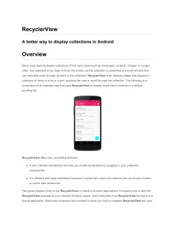 RecyclerView Overview