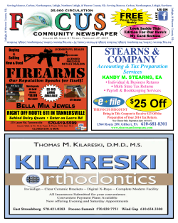 2/27/15 Edition - Focus Community Newspaper Brodheadsville, PA