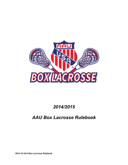 AAU Box Lacrosse Rules