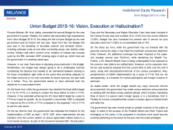 Union Budget 2015-16: Vision, Execution or
