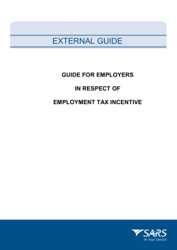 Guide for Employers in respect of Employment Tax Incentive