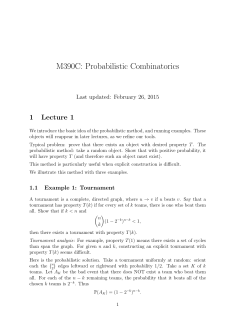 M390C: Probabilistic Combinatorics