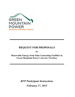 REQUEST FOR PROPOSALS RFP Participant Instructions February