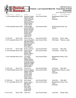 LSW 2015 Choir Schedule