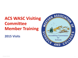 WASC Visiting Committee Member Training