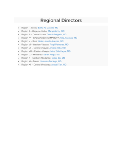 Region I - Ilocos: Betha Fe Castillo, MD Region II