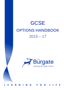 Year 9 Options Booklet 2015 - The Burgate School & Sixth Form