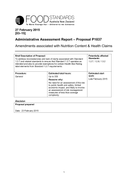 Administrative Assessment Report – Proposal P1037 Amendments
