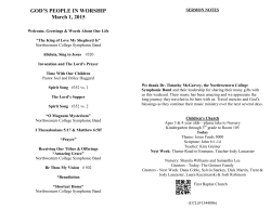 Worship Bulletin (PDF Format) - First Baptist Church of Ottawa
