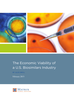The Economic Viability of a U.S. Biosimilars Industry