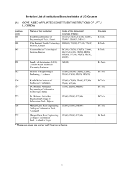 List of Govt.aided Instituions. - Uttar Pradesh Technical University