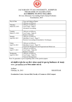 B.Com. (Honours) Accounting Final (Annual Scheme