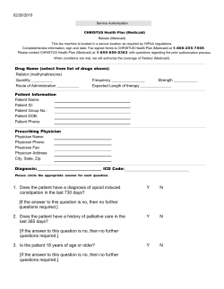Prior Authorization Criteria Form