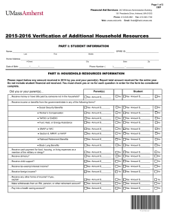 Verification of Additional Household Resources for Dependent