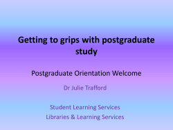 Getting to grips with postgraduate study