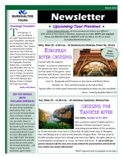 Newsletter - Burkhalter Travel