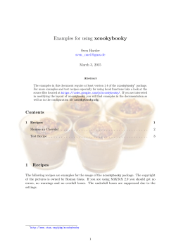 Example Recipes for xcookybooky