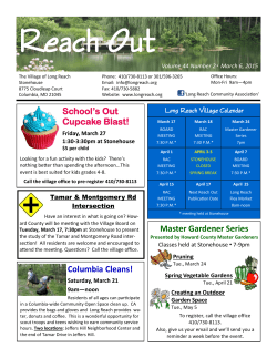 Latest Edition of Reach Out for March 6, 2015