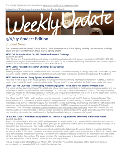 Student Edition - University of Pittsburgh Graduate School of Public