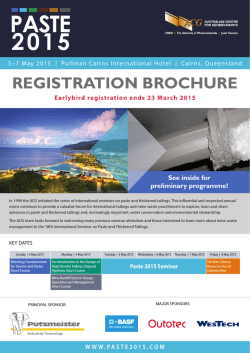 The Paste 2015 seminar preliminary programme is now available.