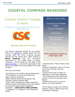 Newsletter - Coastal Senior College