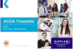 ACCA Full-Time Birmingham timetable