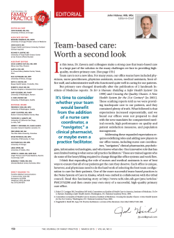 40 Team-based care: Worth a second look