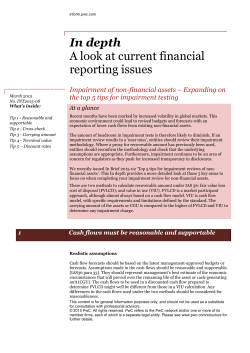 In depth A look at current financial reporting issues