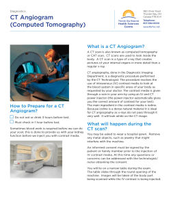 CT Angiogram - Thunder Bay Regional Health Sciences Centre