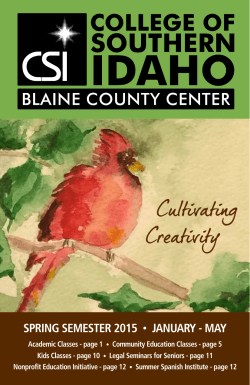 Spring 2015 Academic and Community Education Catalog for CSI